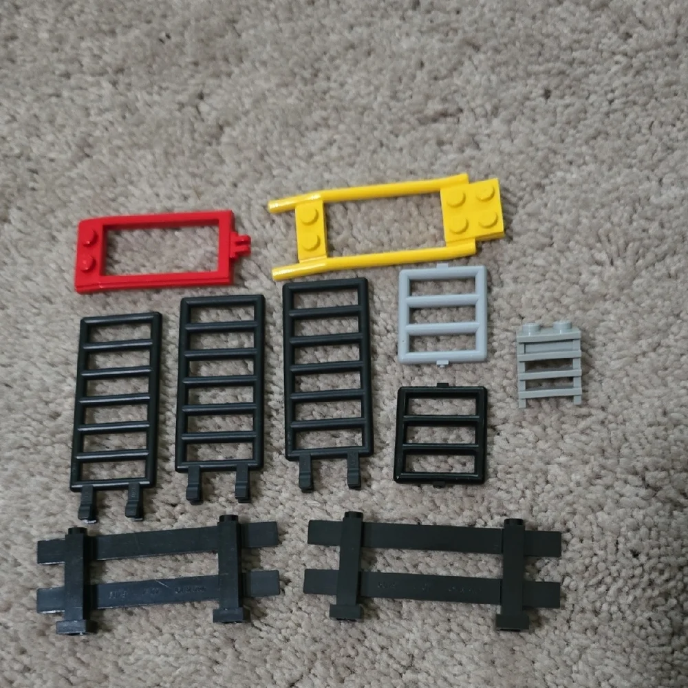 LEGO Set: Vintage Ladder, Hitching, & Fence Building Block Accessories